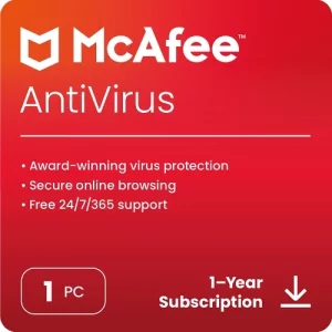McAfee Antivirus Protection 2022 Student Edition 1 PC