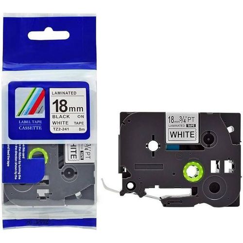 1 Brother TZ2-241 18mm Black on White Label Tape Cartridge Kenya - Image 1